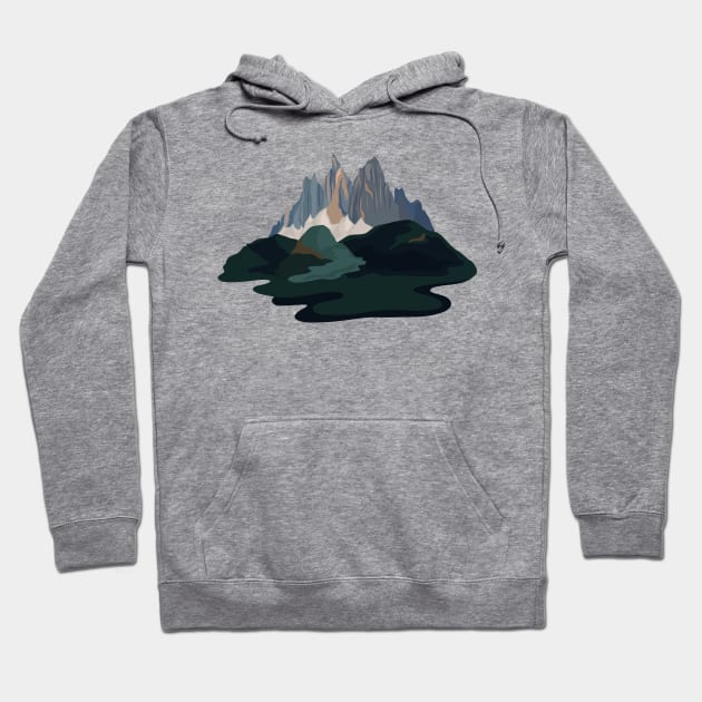 Mountains Green Hoodie by Mako Design 